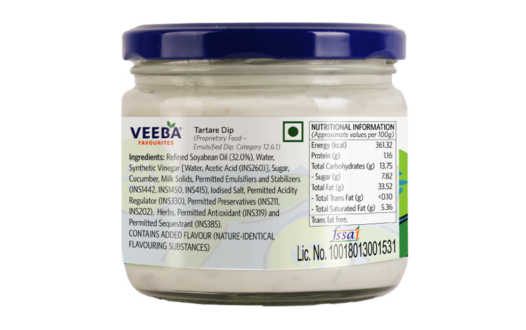 Veeba Tartare Dip    Glass Jar  300 grams
